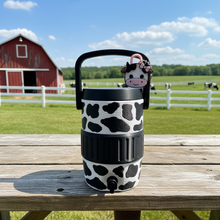 Load image into Gallery viewer, Retro Cooler Style Can Koozie Tumbler and Nail Saver Tab Opener - 12oz Can Holder with Straw Lid