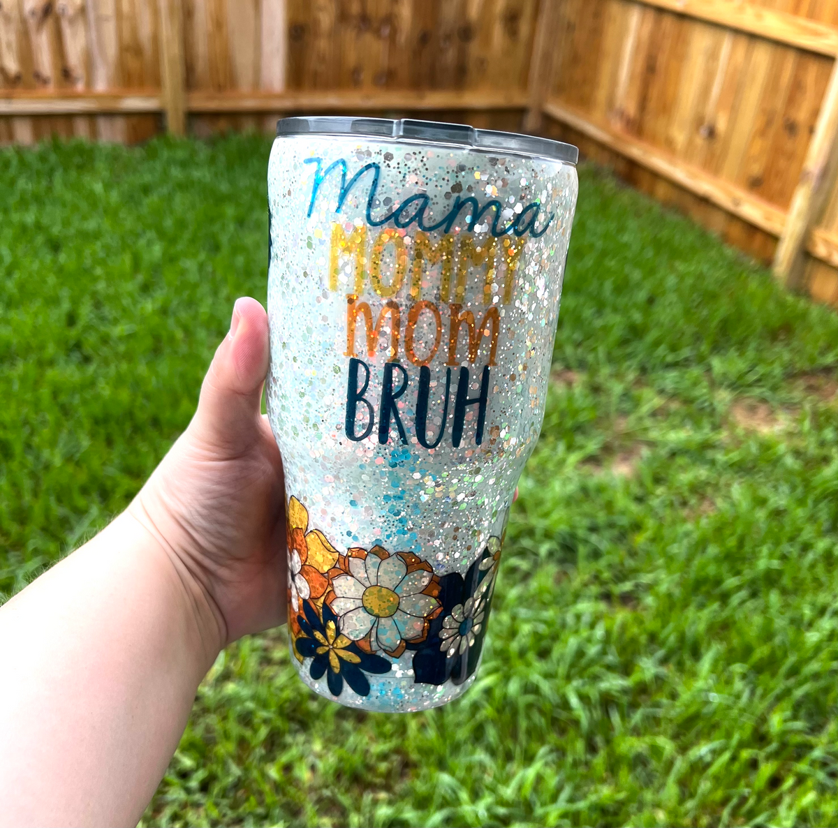 Mama, Mommy, Mom, Bruh Floral Iced Coffee Cup – Sweet Customs By Hannah