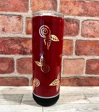 Load image into Gallery viewer, Maroon and Rose Gold Rosette Tumbler
