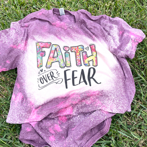 Faith over Fear Bleached T-Shirt