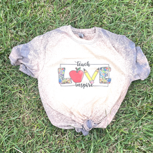 Load image into Gallery viewer, Teach Love Inspire Bleached T-Shirt
