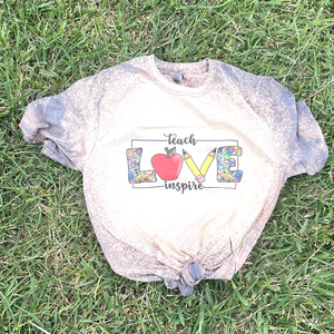 Teach Love Inspire Bleached T-Shirt