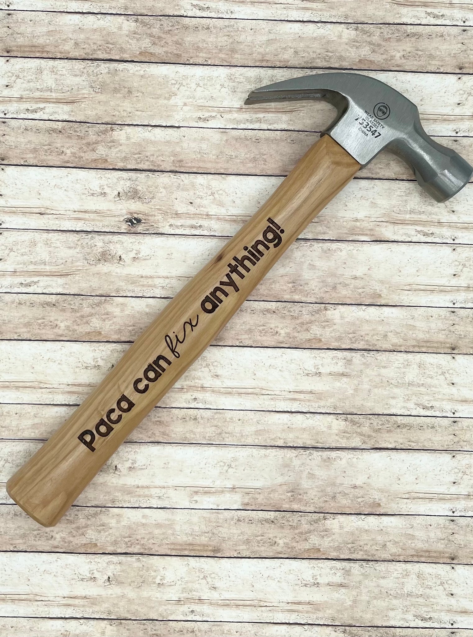 Fathers Day personalized laser engraved Claw Hammer