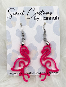 Hot Pink Flamingo Earrings