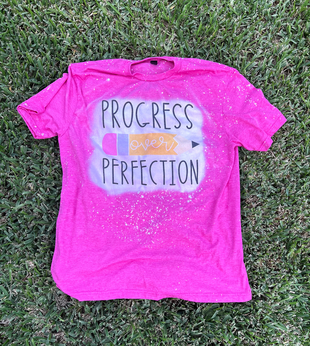 Progress Over Perfection Bleached Shirt