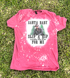 Santa Baby Cowboy Bleached T-Shirt