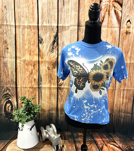 Sunflower Butterfly Bleached Shirt