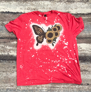 Sunflower Butterfly Bleached Shirt
