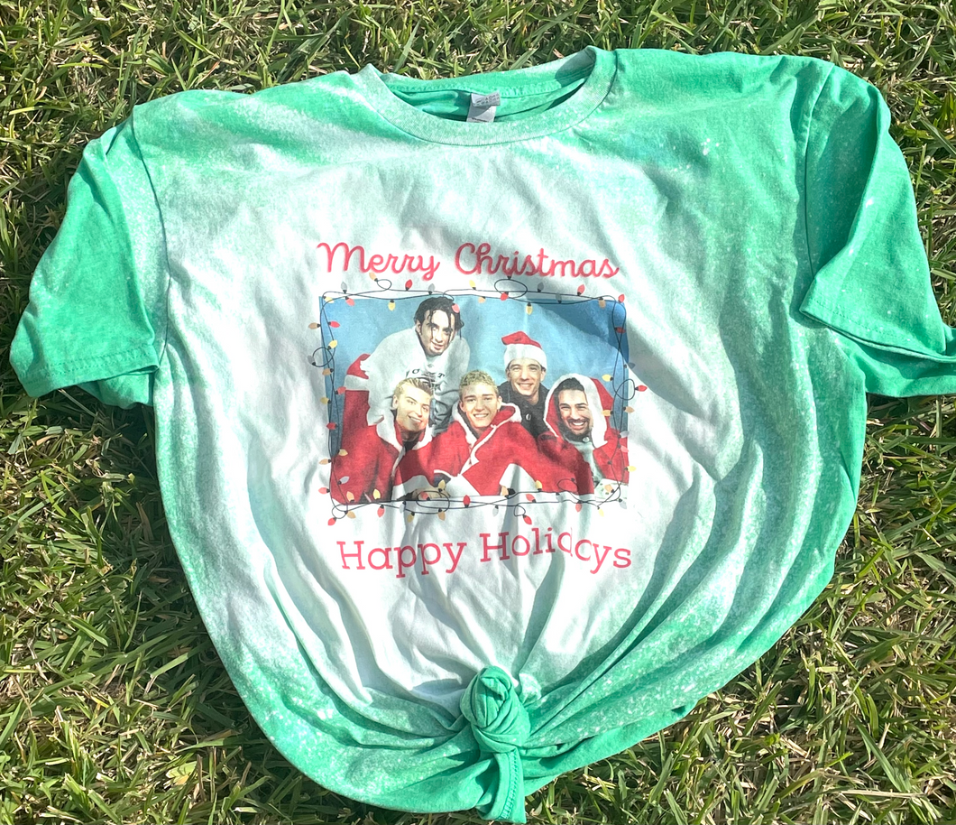 Merry Christmas, Happy Holidays Bleached Shirt