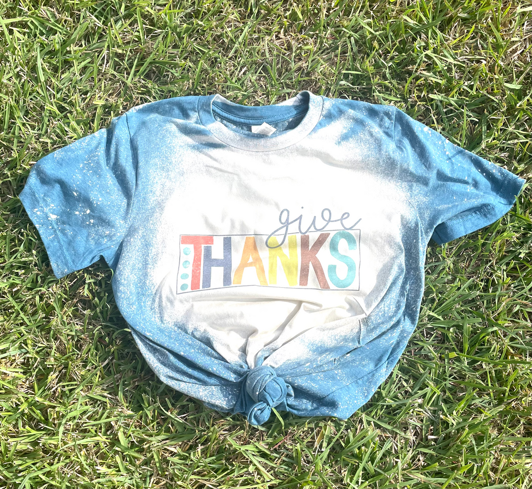 Give Thanks Bleached Shirt