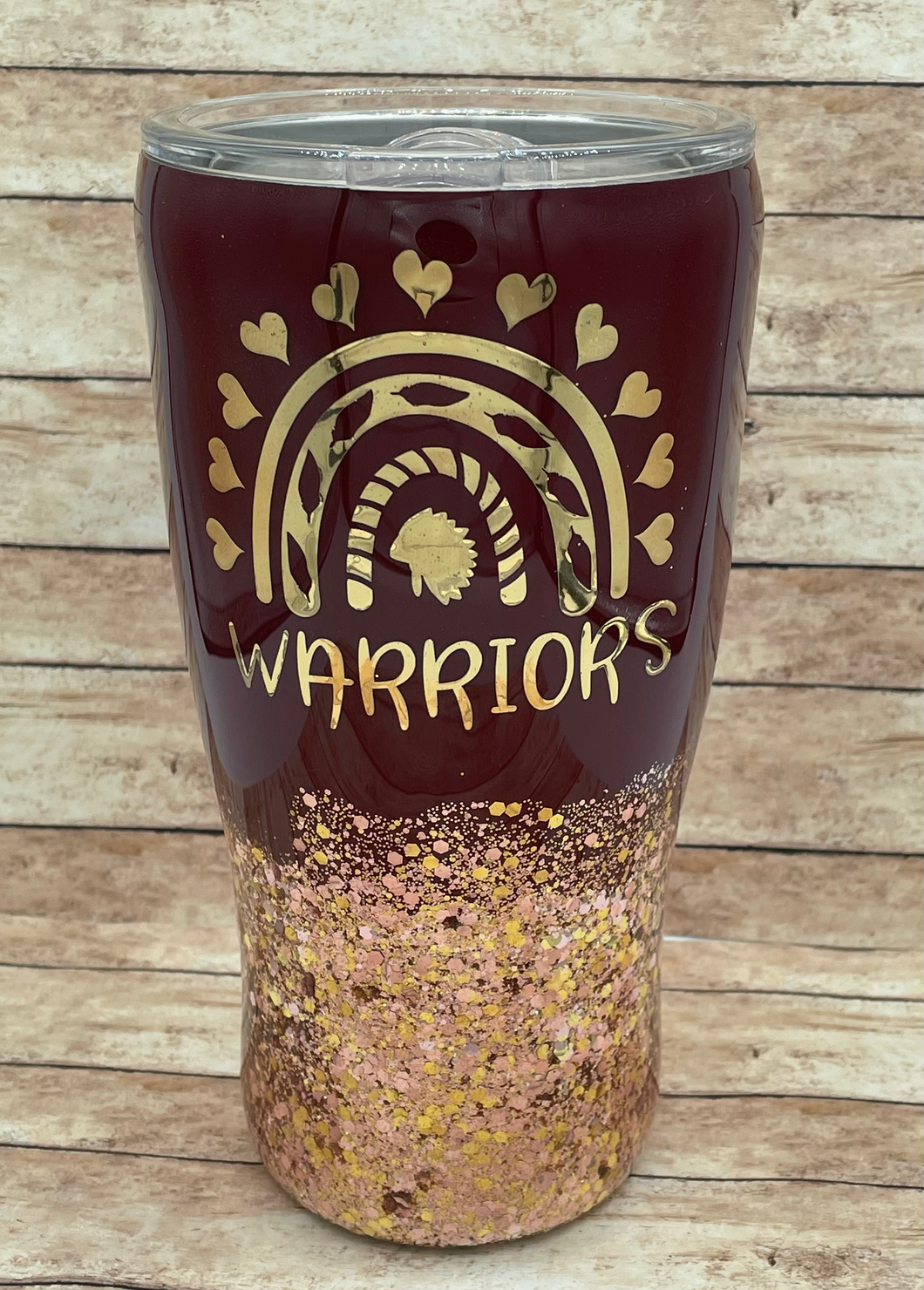 Maroon and Gold Warriors Tumbler