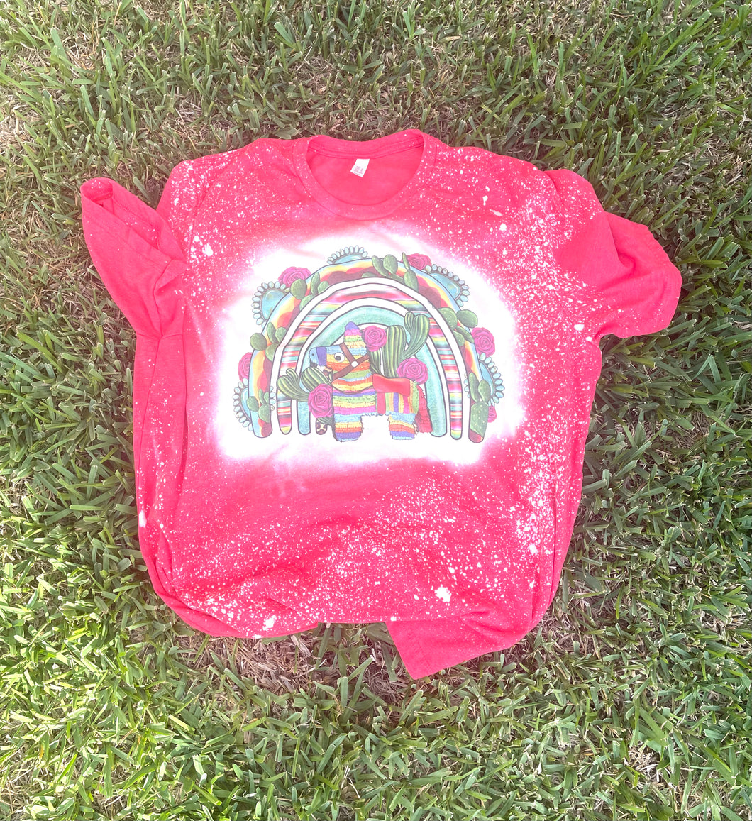 Fiesta BoHo Rainbow Bleached T-Shirt