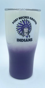 Port Neches Groves(PNG) Indian Tumbler(Purple & White)