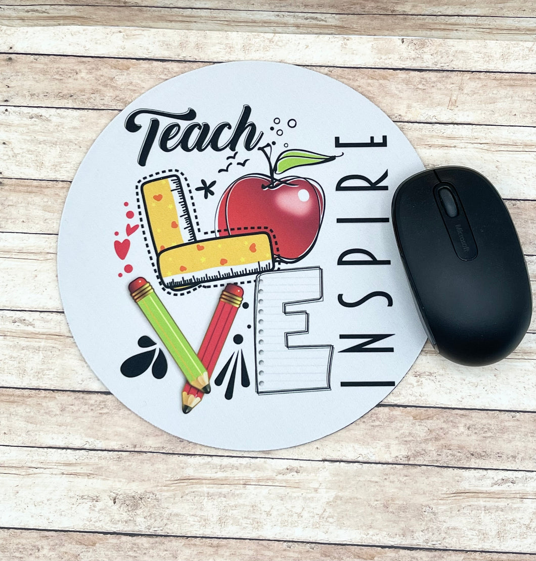 Stacked Teach Love Inspire Mousepad